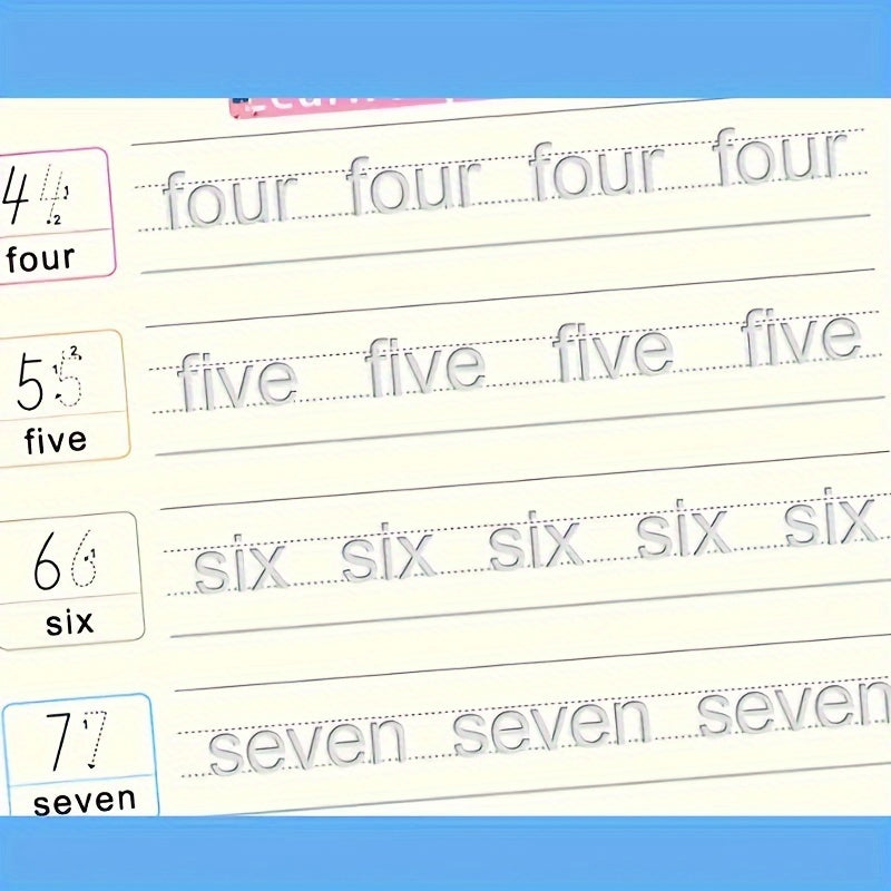 Coffret éducatif enfants : 4 cahiers, stylo, 6 recharges et support, idéal pour apprentissage et exercices d’écriture.