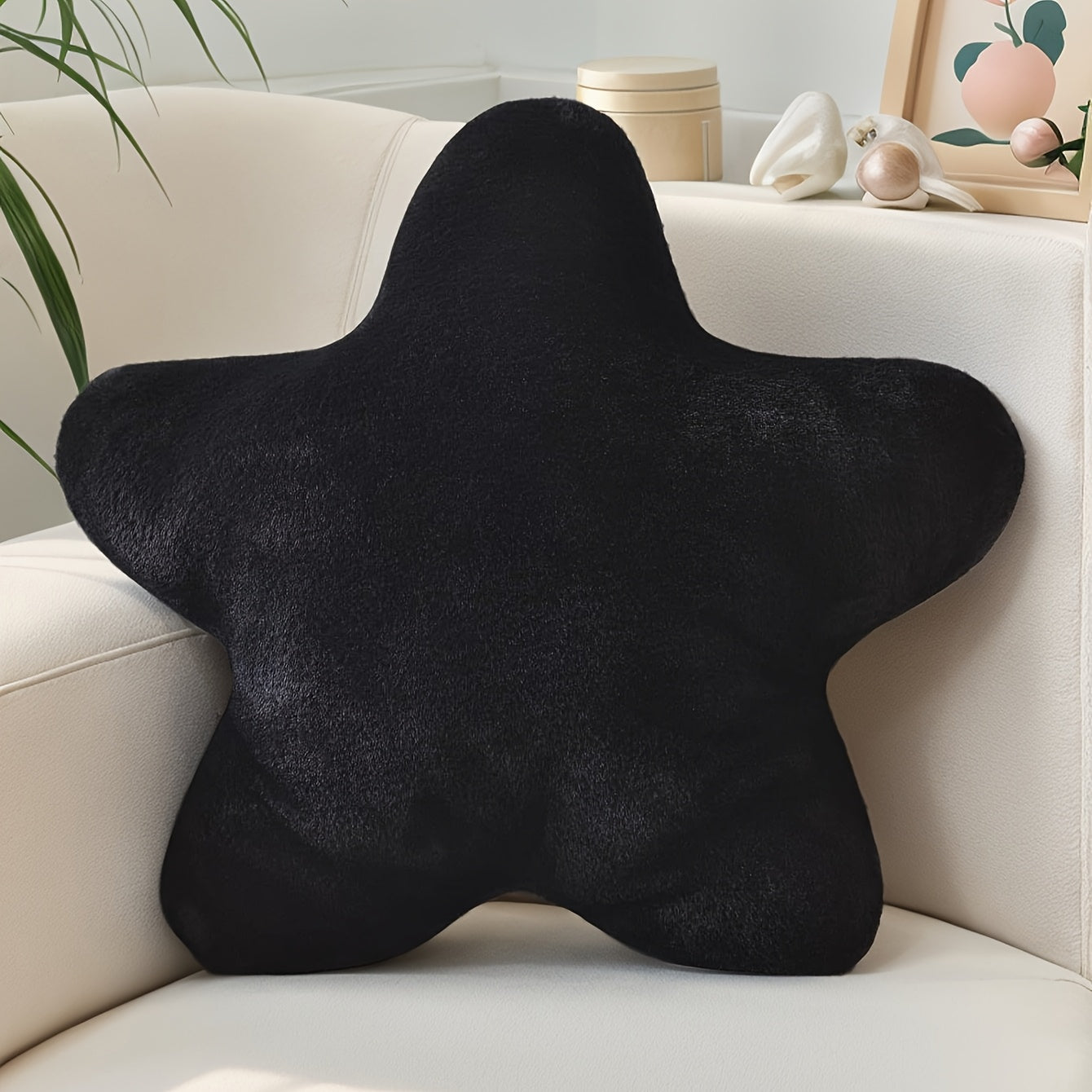 Star-Shaped Decorative Pillow - Soft Faux Rabbit Fur Cushion for Bed, Sofa &amp;amp; Camping, Contemporary Home Decor in Pastel Purple, Pink &amp;amp; Beige, Valentine&#39;s Gift for Lover &amp;amp; Daughter, Bedroom Decor | Contemporary Decor | Hand Wa