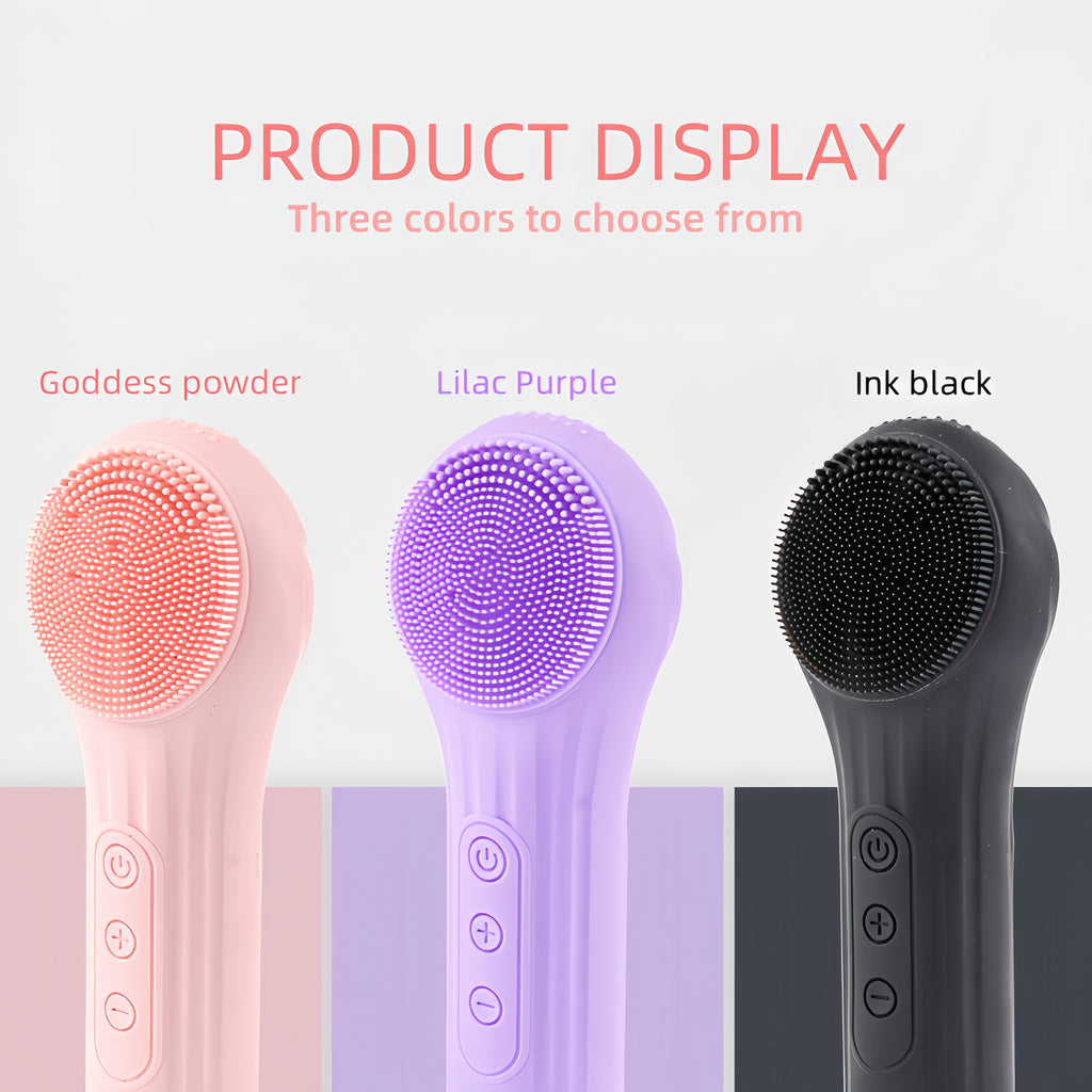 Brosse nettoyante en silicone rechargeable, chauffante, vibrante et massante, nettoie en profondeur et démaquille, parfait cadeau fête des mères.