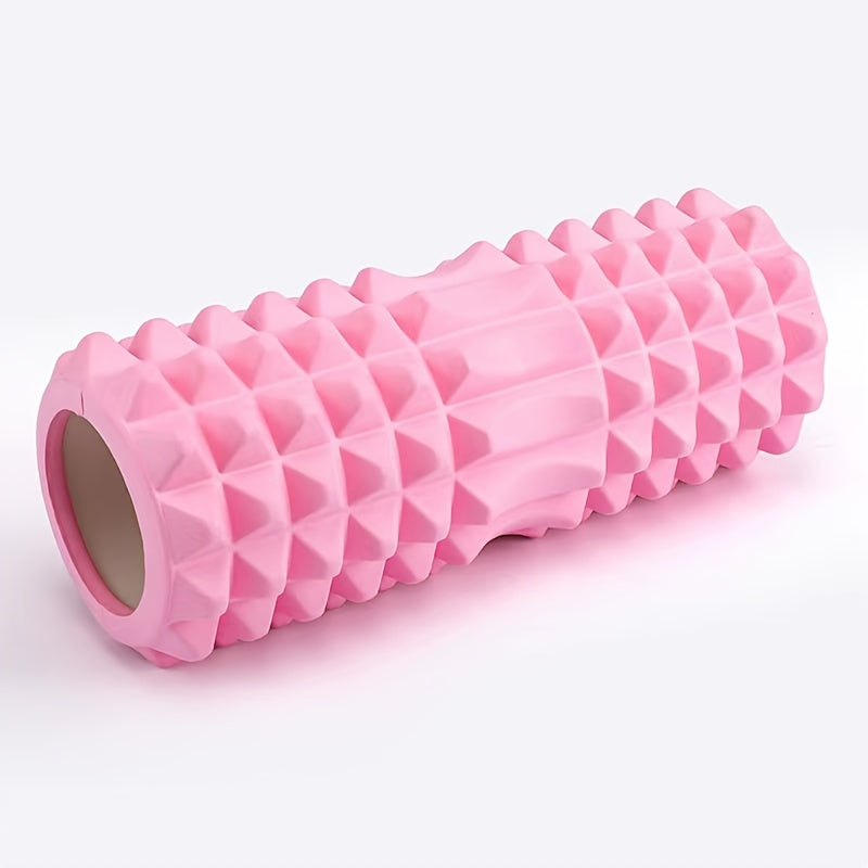 1pc EVA Foam Massage Roller for Yoga & Pilates, Medium Firmness, Manual Operation, Fitness Back Exercise Tool, Mobility Improvement, Gym Training Accessory - Black, Blue, Purple