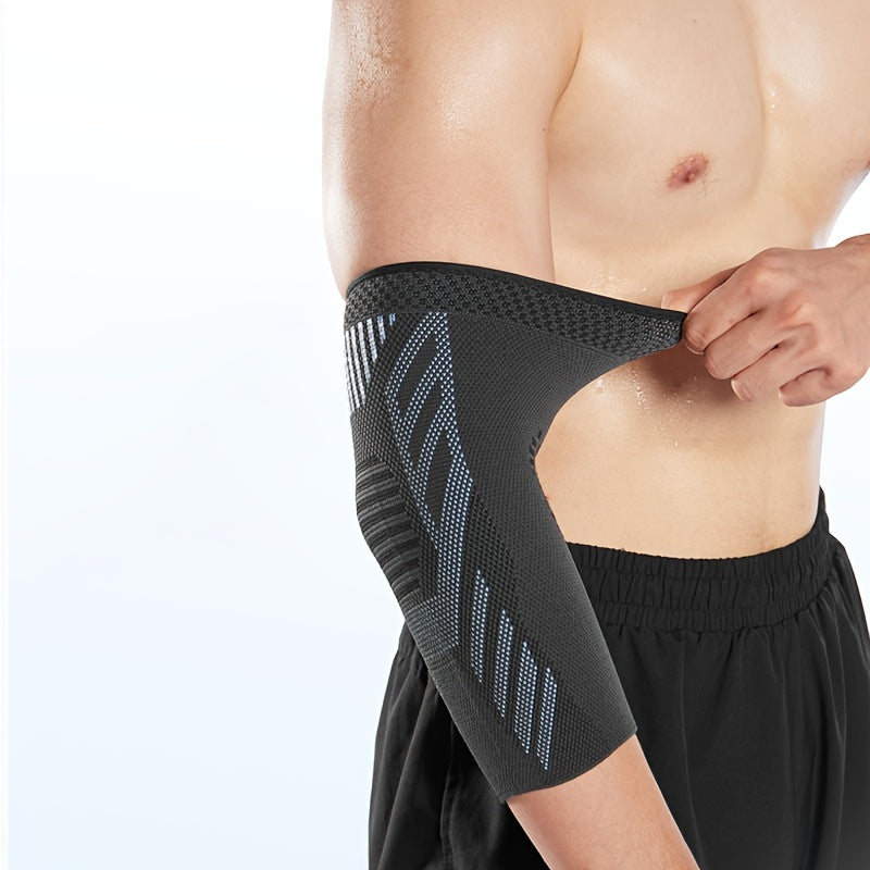 1pc Men's Compression Arm Sleeve Breathable Moisture-Wicking ted Elbow Gear - Suitable for Warmth, Outdoor Cycling, Basketball