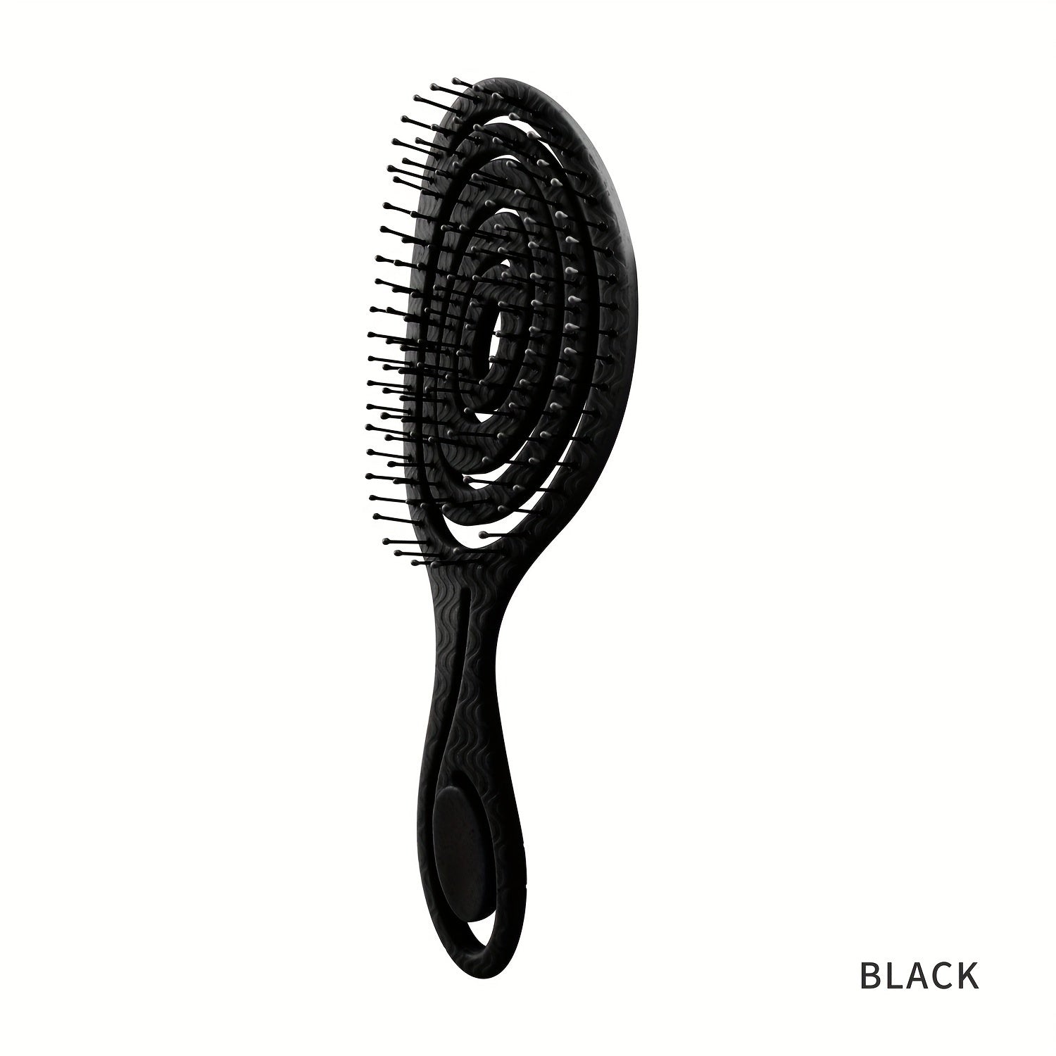 Peigne coiffure oval ajouré, démêlage facile pour cheveux secs ou mouillés, design ergonomique et pratique.