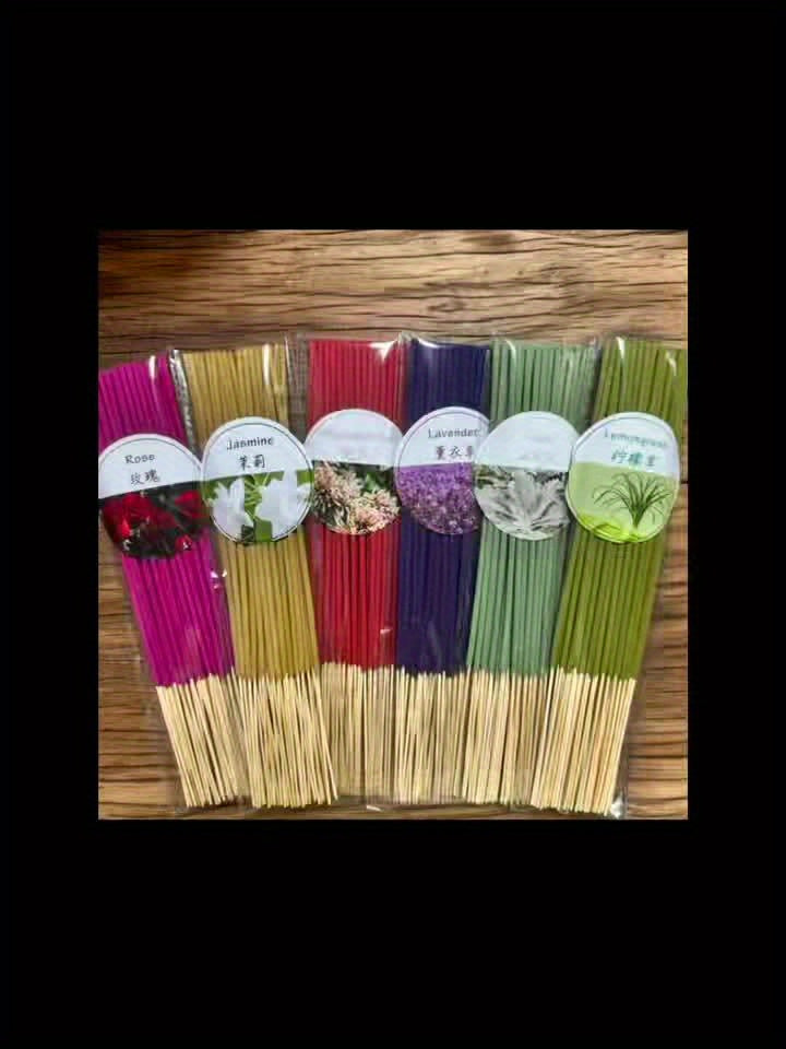 Lot de 6 sets, 126 bâtons d’encens, parfums variés, idéal purification, yoga, méditation et maison, longue durée, parfait cadeau.