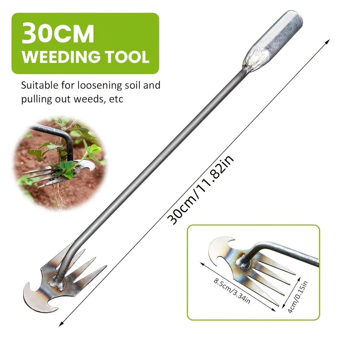 Râteau manuel en métal robuste Construction solide avec dents résistantes pour désherbage profond, plantation, paillage et entretien de massifs et jardins professionnels.