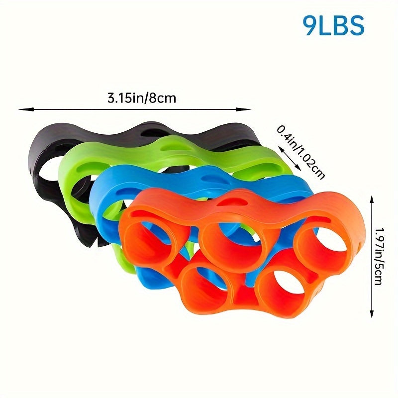 Trois amplificateurs de grip en silicone pour exercices doigts et poignets, entraînement de dextérité et renforcement portable des mains et doigts.