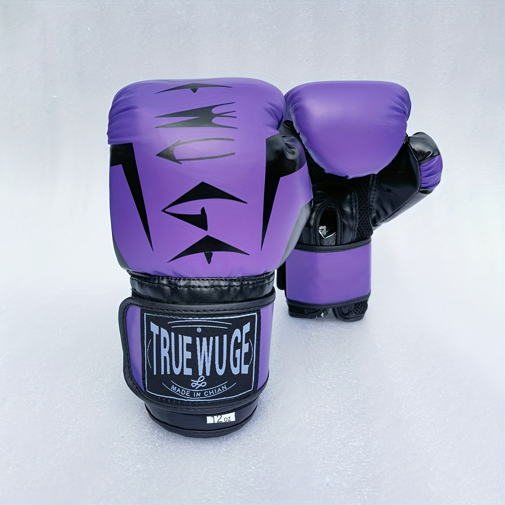 Paire de gants de boxe avec boucle ajustable, rembourrage anti-choc, durables et faciles à nettoyer, conçus pour débutants, novices et professionnels.