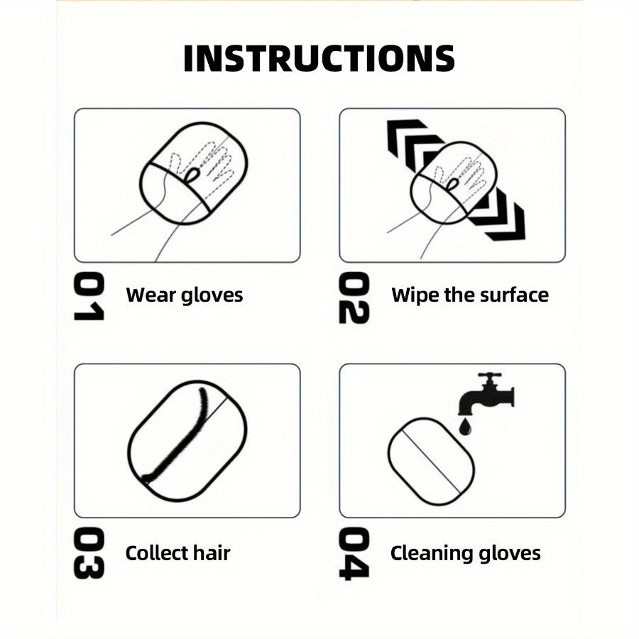 Gants de toilettage anti-statique pour animaux (1/2/3 pièces). Gants en polypropylène noir, efficaces pour éliminer les poils de chats et chiens. Accessoire tendance et durable.