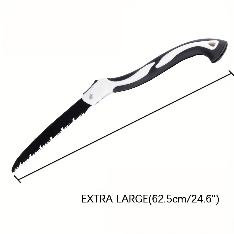 Scie pliante portable, coupe rapide et économique en effort, légère et compacte, idéale pour jardinage, bricolage et activités de plein air.