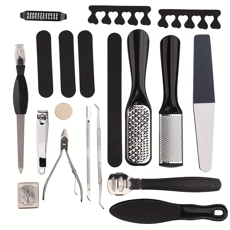 Professional Pedicure &amp; Manicure Set - 23pcs Complete Nail Care Kit with filing, grinding, buffing Tools - Heavy-Duty Construction for Home, Salon, Spa, - Ideal for Smooth Feet &amp; Hands, Home Grooming, Salongrade Equipment, St