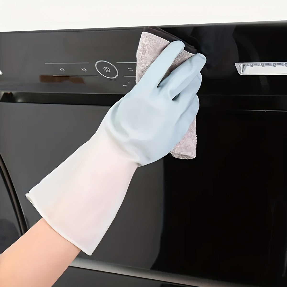 3pcs Waterproof Rubber Gloves for Kitchen, Bathroom &amp; Laundry - Durable PVC, Ambidextrous Dishwashing &amp; Cleaning Gloves in Light Blue, Pink, and White, Dishwashing Gloves|Pastel Colors|Durable Rubber Gloves, Dishwashing Glove