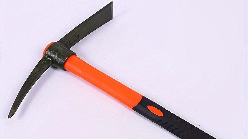 Hand-Forged Metal Shovel with Bamboo Grass Handle - Large Flat-Tip Hoe for Gardening, Land Surveying &amp; Construction, Durable Outdoor Tool for Digging, Leveling &amp; Smooth Edges, Garden Tool, Ergonomic Grip, Sturdy Construction