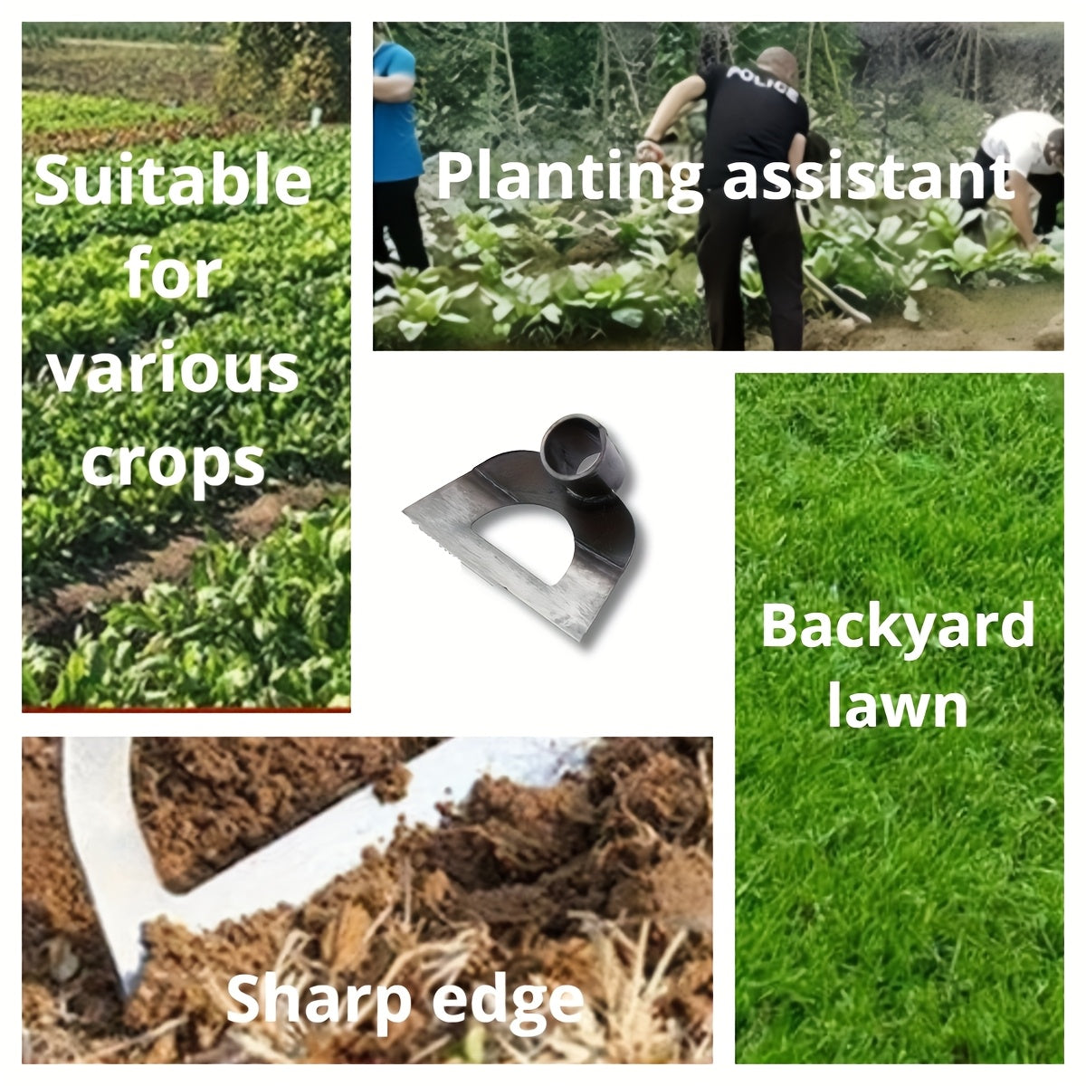 مجرفة حديقة شديدة التحمل من الفولاذ المنغنيز مع أشعل مجوف حاد - هيكل متين من الفولاذ بالكامل ومقبض برتقالي مريح لإزالة الأعشاب الضارة بكفاءة، أداة بستنة احترافية لمزارع الخضراوات والزراعة في الفناء الخلفي وسيارة العشب