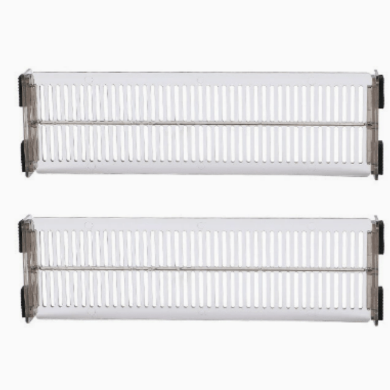 2pcs Adjustable Drawer Divider Organizer - Heavy-Duty Expandable Closet Organizer with Adjustable Sliding Drawers, Space-Saving Storage for Clothes, Kitchen, Office