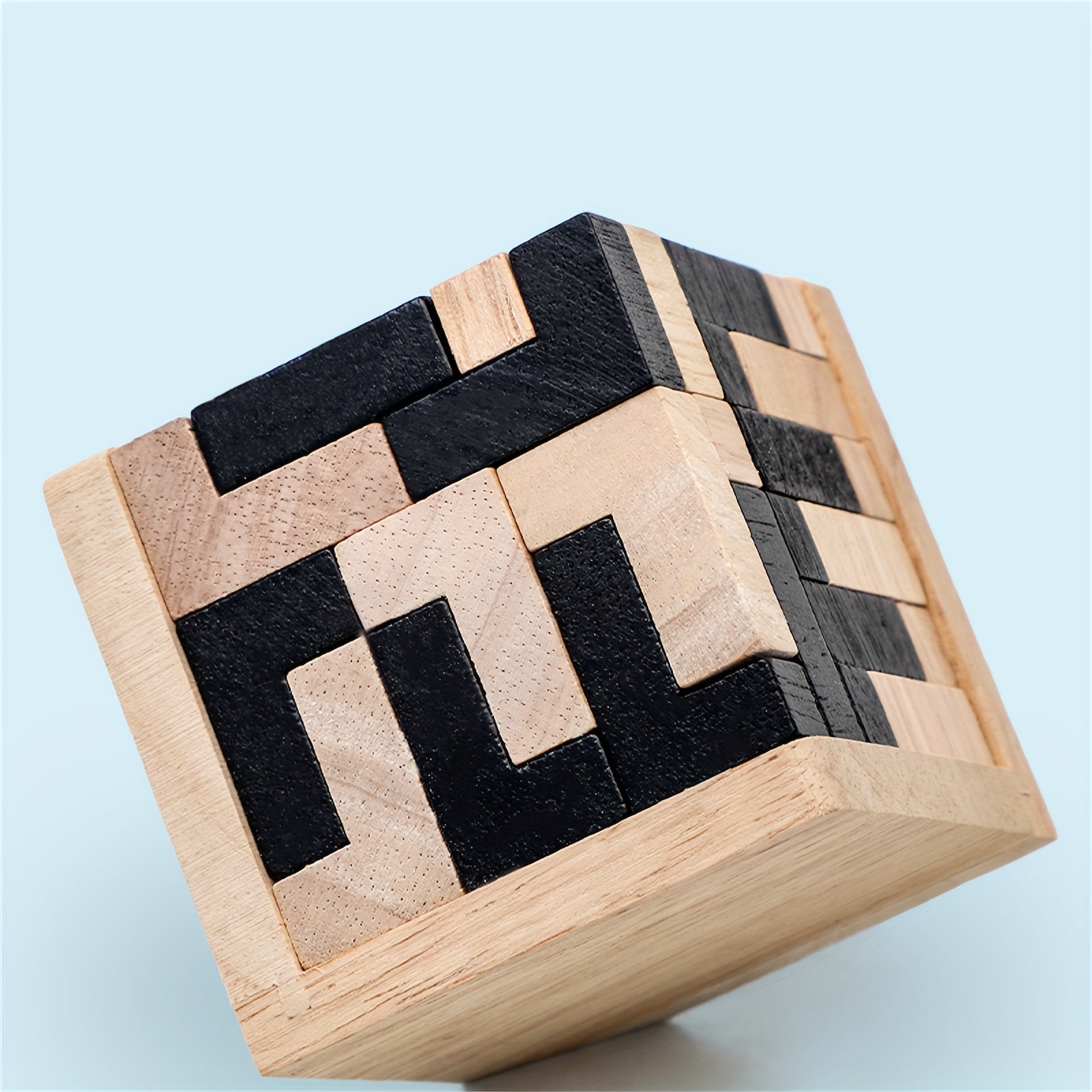 Lot de 54 pièces 3D Brain Teaser, jeu de cubes en bois. Cadeau parfait pour l'entraînement cérébral, Noël, anniversaires et décorations d'Halloween.