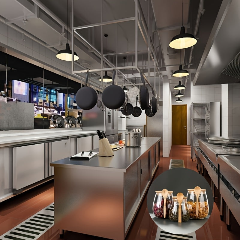 2pcs (jar+spoon)1 Set: Sealed Glass Storage Jar with Spoon - Perfect for Coffee, Sugar, Tea, Salt, Candy and Spices | Ideal Kitchen Organizer for Home, Restaurant and Food Truck