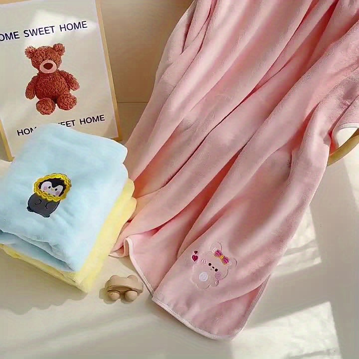 Serviette de bain nouveau-né, super douce et absorbante, séchage rapide, en polaire épaisse, sans perte de fibres.