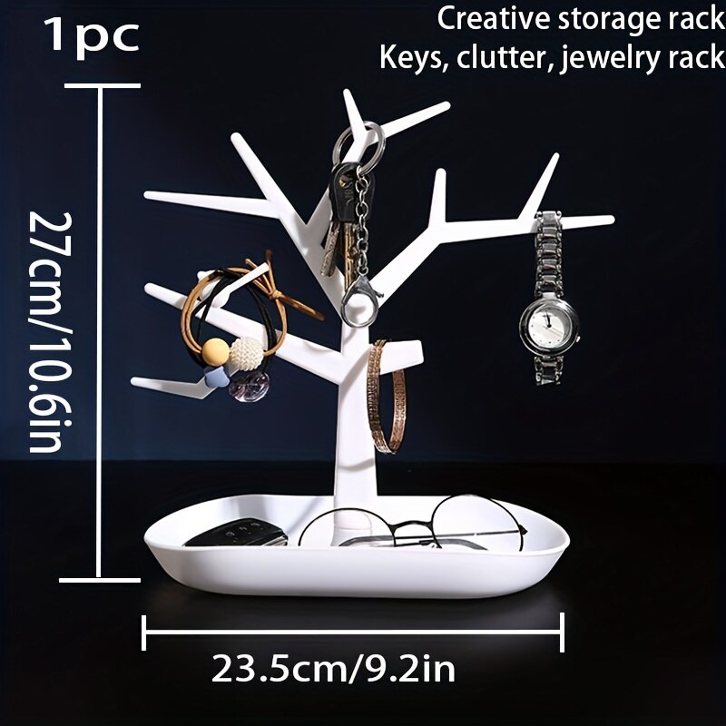 1pc Tree Hanger Creative Necklace Jewelry Necklace Bracelet Jewelry Display Rack Creative Earrings Ring Storage Rack, Jewelry Towers