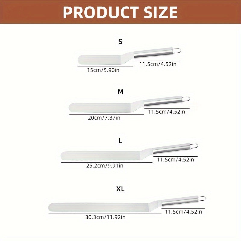 Spatule à Gâteau Premium en Acier Inoxydable : Antiadhésive, lisse crème et décors, durable, tailles 15 à 30 cm, outil essentiel pour pâtisserie et cadeau.