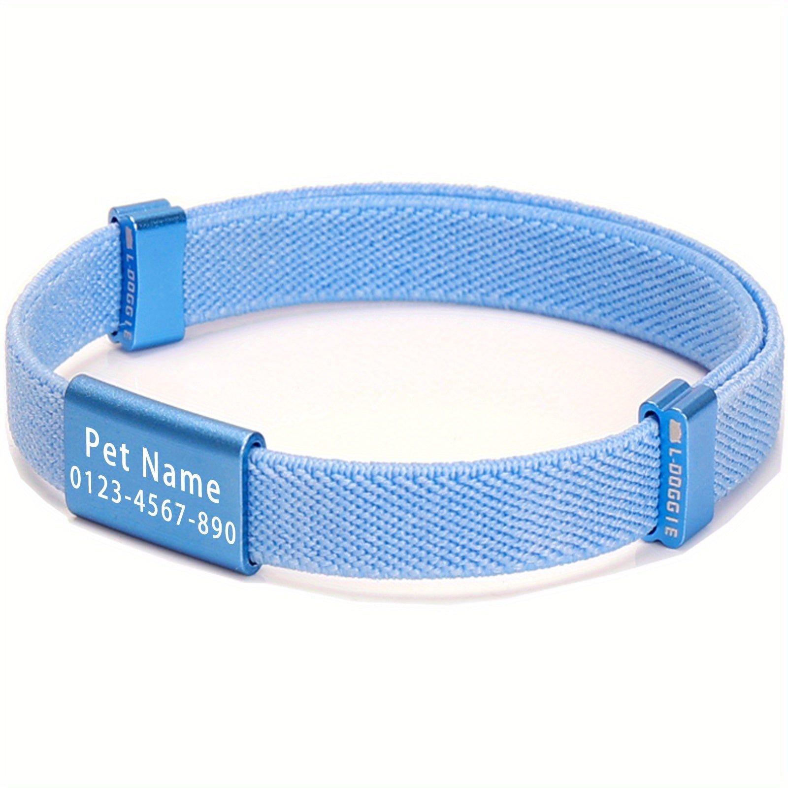 Collier chat personnalisé avec nom, métal robuste, sécurité détachable, léger, extensible, compatible médailles, disponible diverses couleurs.