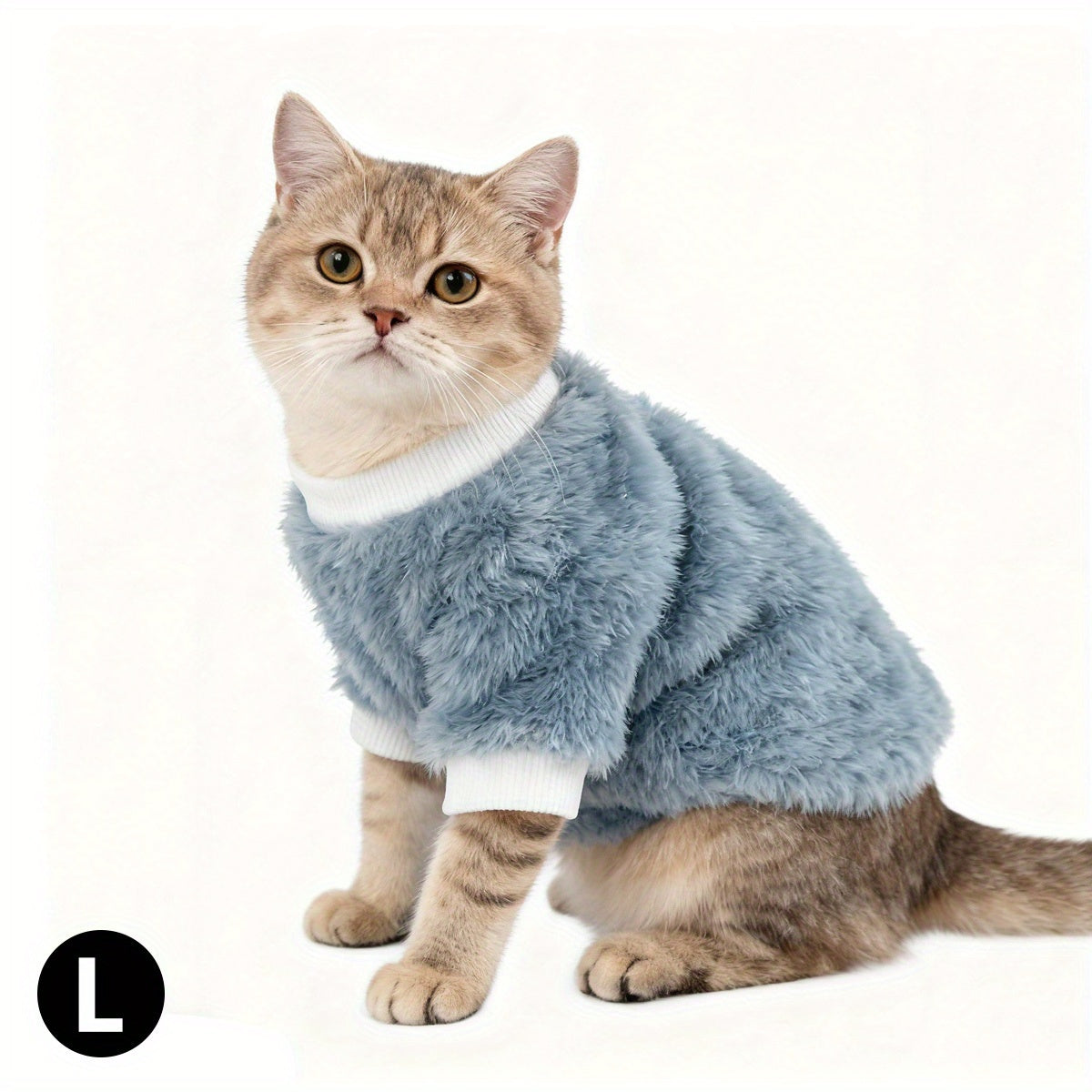 1pc Cozy Plush Sweater Jacket for Small & Medium Cats - Soft Warm Winter Clothes with Tabby/Tortoiseshell Patterns (Pink/Orange/Blue) - Hand Washable All-Season Pet Sweaters, Perfect Christmas Gift for Kittens & Cats