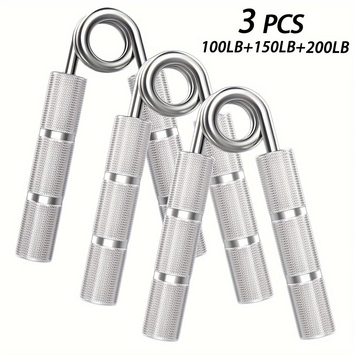 Gripper métallique main 22,68‑158,76 kg, entraîne poignets et avant-bras, renforcement préhension et muscles de la main.