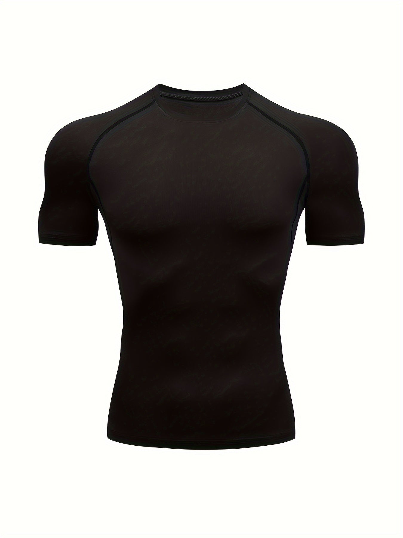 T-shirt de compression homme haute élasticité, respirant et séchage rapide, manches courtes, idéal pour le gym et activités extérieures.