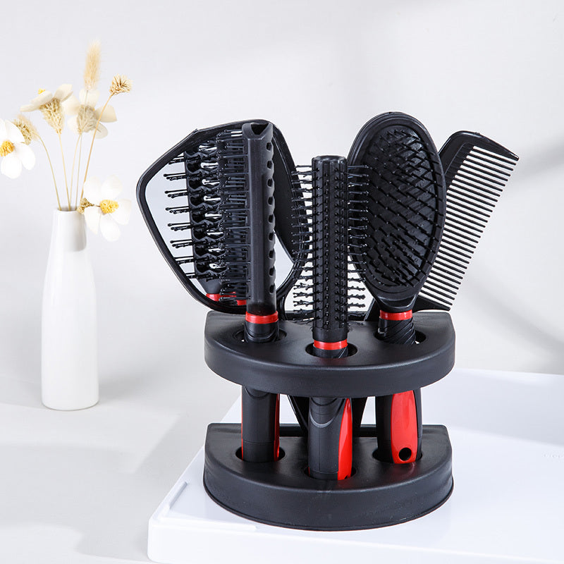 Set WANMEI 6 pcs miroir et peignes, accessoires coiffure pour filles, définition des boucles, outils salon et coiffage sans chaleur.