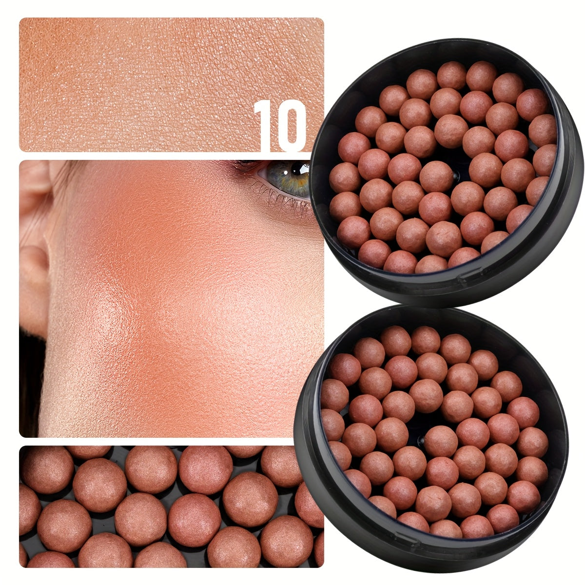 Blush roller à texture riche, fini brillant et mat, livré avec pinceau, crée un effet tridimensionnel éclatant, parfait maquillage quotidien et soirées.