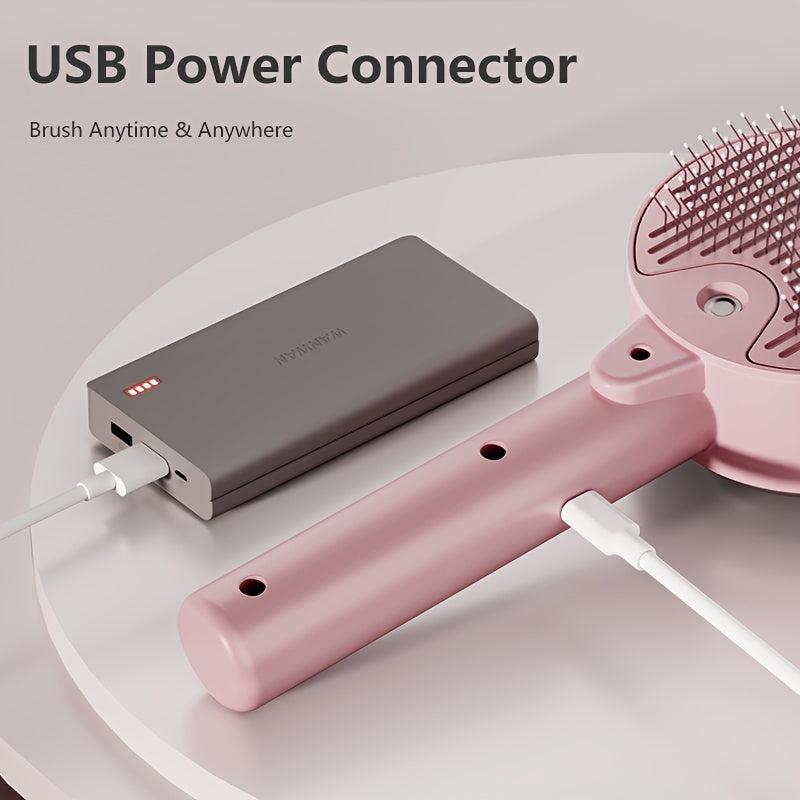 Brosse de toilettage 3-en-1 pour chats et chiens, électrique à vapeur, spray et peigne flottant, outil batterie pour soins animaux.