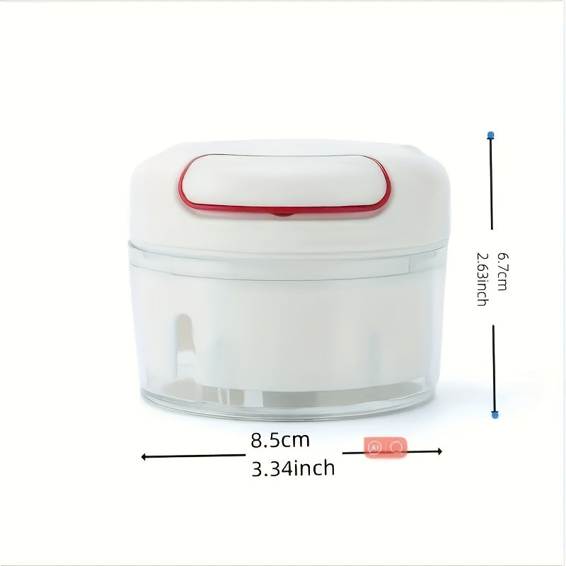 170ml/500ml/900ml Manual Food Chopper, Spice and Herb Grinder - Multifunctional Garlic Press, Vegetable Cutter, and Meat Grinder with Stainless Steel Blades, ABS Plastic Container, Perfect for Quick Garlic Preparation at Home