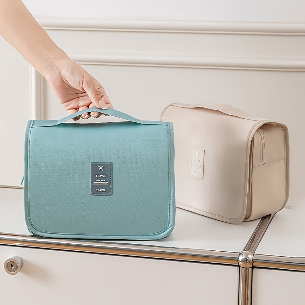 Large Capacity Travel Toiletry Organizer Bag - Heavy-Duty Twill Fabric Makeup Case with Hanging Hook, Zipper Closure, Spacious Interior for Women/Men, Gym, Business Trips - Lightweight &amp; Fade-Resistant Cosmetic Organizer, You