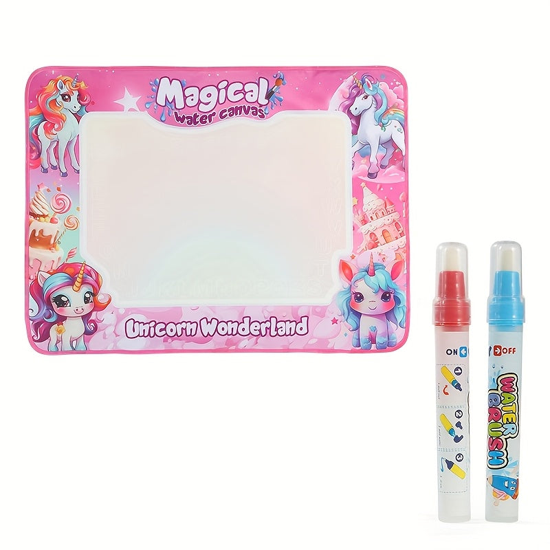 Set toile magique aquarelle pour enfants, portable et réutilisable, idéal pour fêtes, anniversaires et activités créatives.