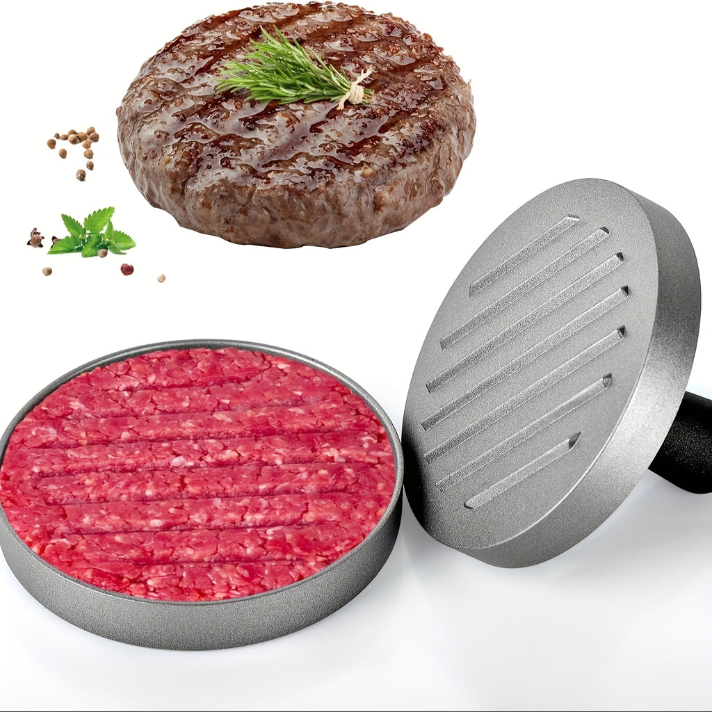 Heavy-Duty Burger Press with Non-Stick Surface - Commercial &amp; Home Kitchen Use, Food-Grade Construction (Alloy Steel/Aluminum), Rounded Edges for Safety, Easy to Clean - Perfect for Patties, Steak, Meat - Ideal for BBQ, Grill