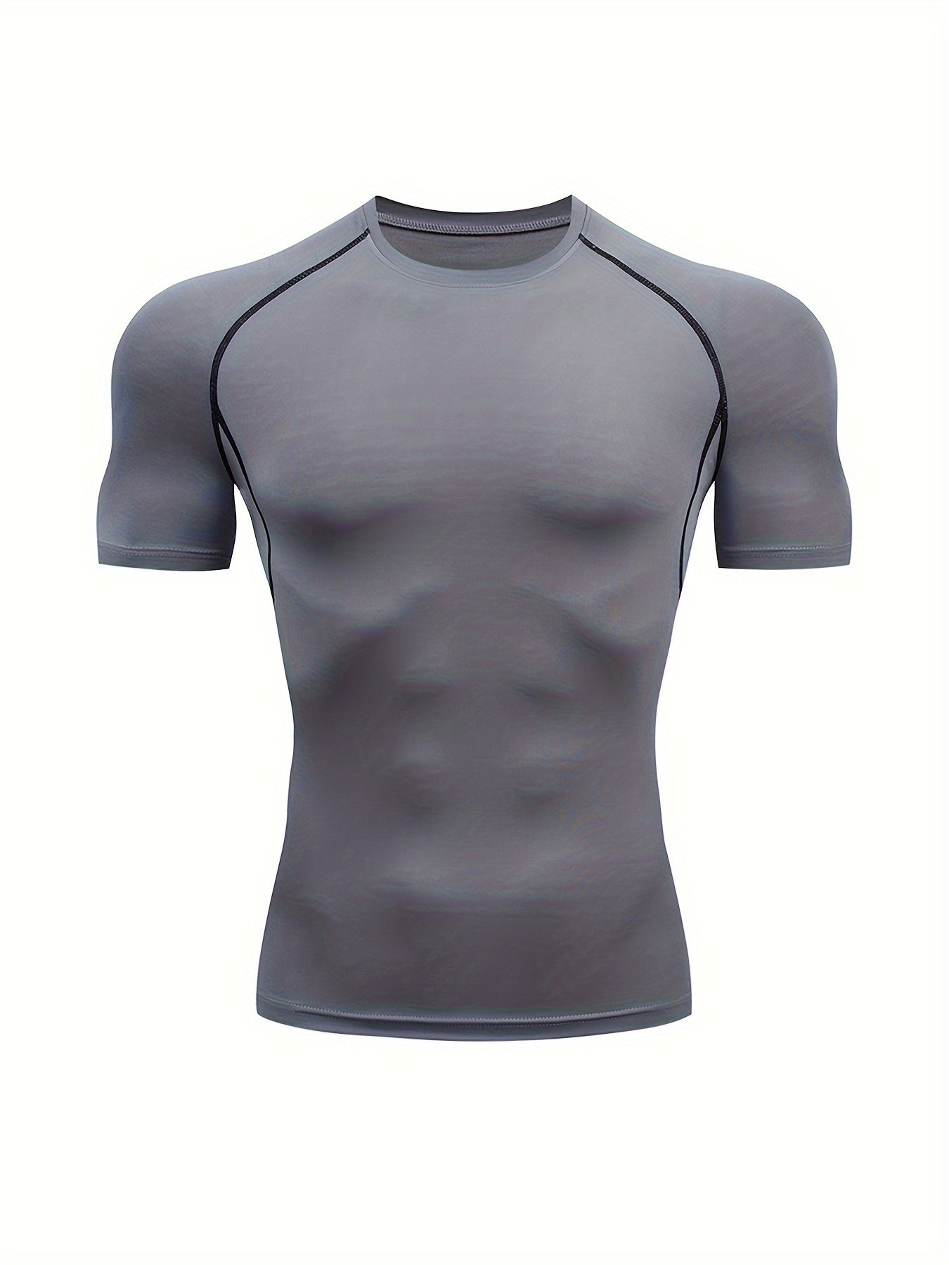 T-shirt de compression homme haute élasticité, respirant et séchage rapide, manches courtes, idéal pour le gym et activités extérieures.