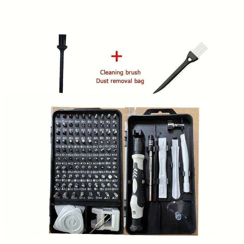 Kit 115 pièces VVIA, tournevis de précision multi-usage pour téléphones, montres et appareils électroniques, compact pour entretien et démontage.
