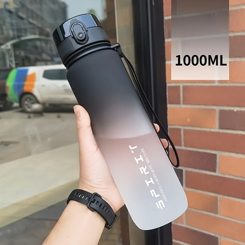 1pc 21.98oz/33.81oz Portable Sports Fitness Travel Water Bottle, Gradient Plastic Drinking Bottle For Men &amp; Women