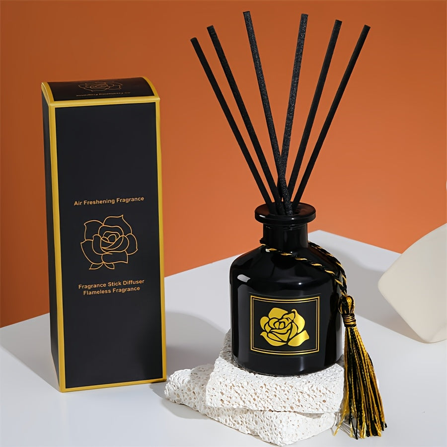 Diffuseur d’ambiance à parfum intense Bouteille avec bâtonnets, disponible en plusieurs senteurs, idéal pour parfumer et rafraîchir maison ou bureau.