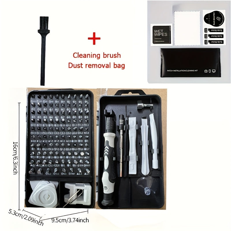 Kit 115 pièces VVIA, tournevis de précision multi-usage pour téléphones, montres et appareils électroniques, compact pour entretien et démontage.