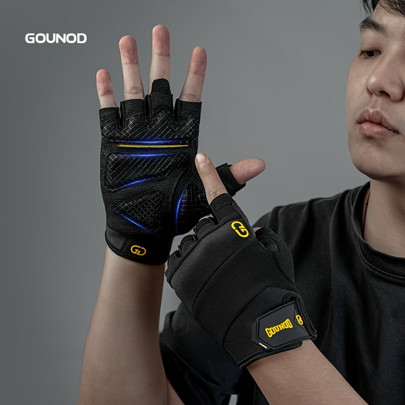Gants de musculation robustes avec grip antidérapant, fermeture ajustable et design ergonomique pour bodybuilding, traction, haltérophilie et entraînements intensifs.