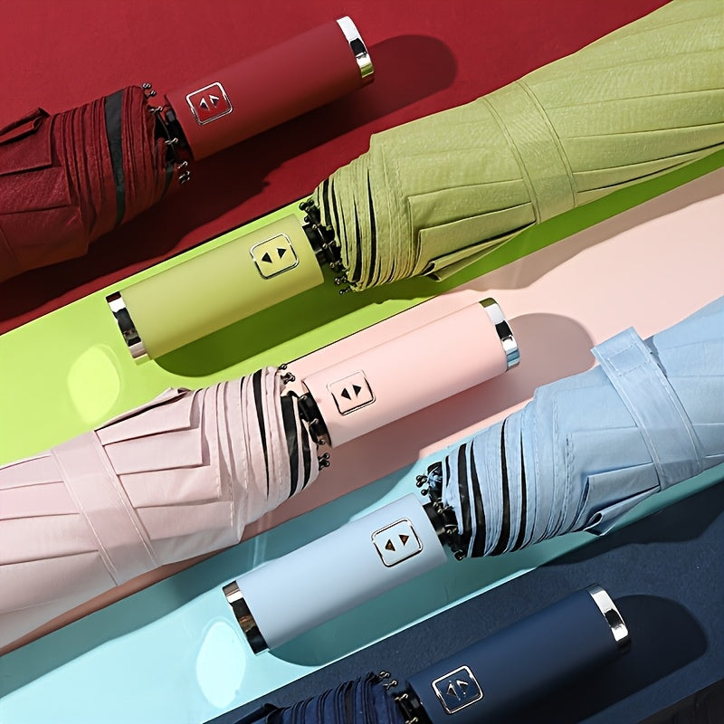 Parapluie automatique 10 baleines, coupe-vent, unisexe, ouverture en un clic, robuste et élégant, idéal pour voyages et usage quotidien.