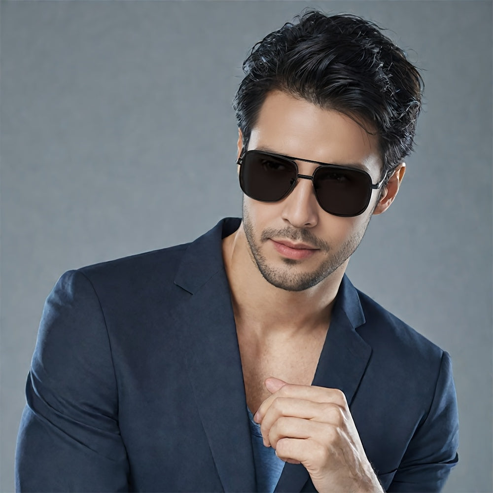 Lunettes de soleil polarisées KALIYADI pour hommes, style classique, avec étui et chiffon, cadeau idéal pour voyages et occasions spéciales.