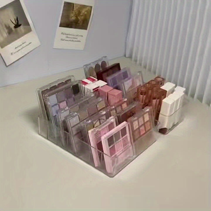 2-Pack Clear Plastic Cosmetic Organizer Tray, Multi-Functional Countertop Storage for Lipstick, Nail Polish, Eye Shadow - No Electricity Needed Display Case