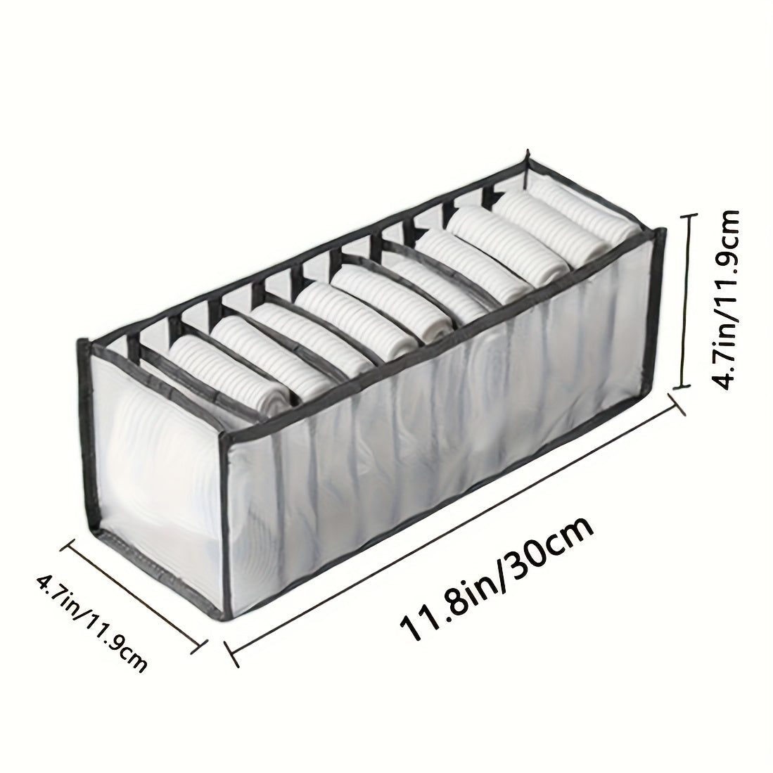 11 Grid Sock Underwear Storage Box: Transparent Mesh Closet Organizer for Household Underwear, Socks, Scarves, Ties - PVC Material