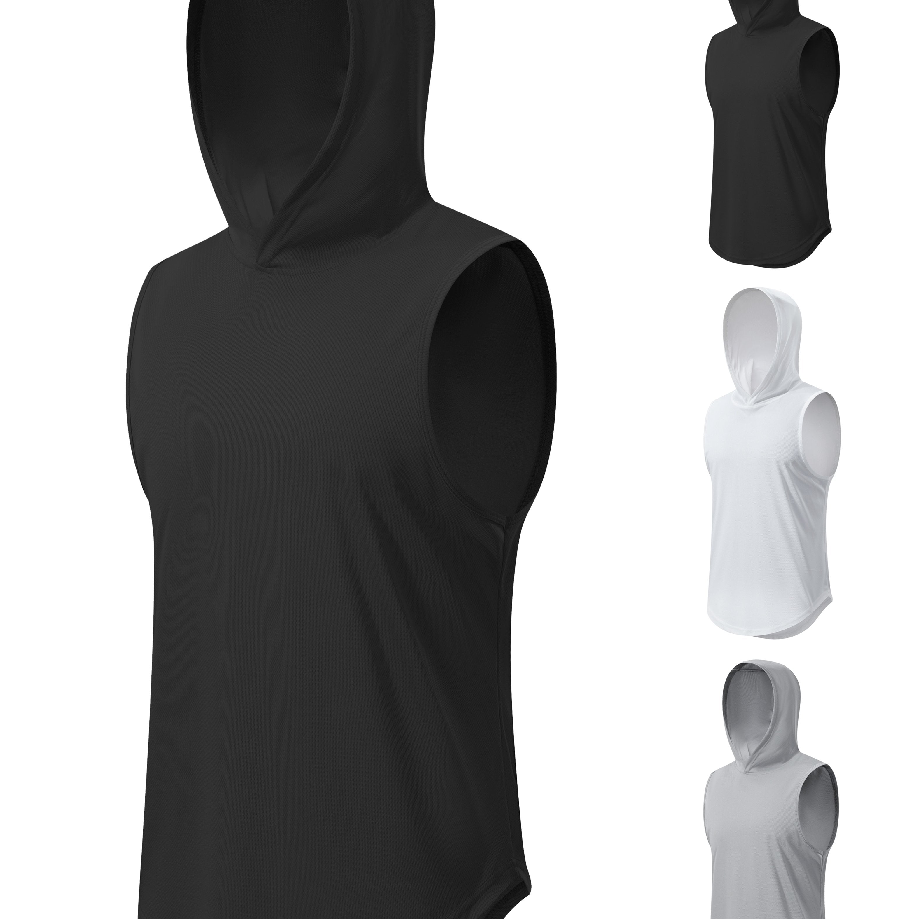 Veste sans manches homme à capuche, respirante, idéale pour course, entraînement et activités outdoor.