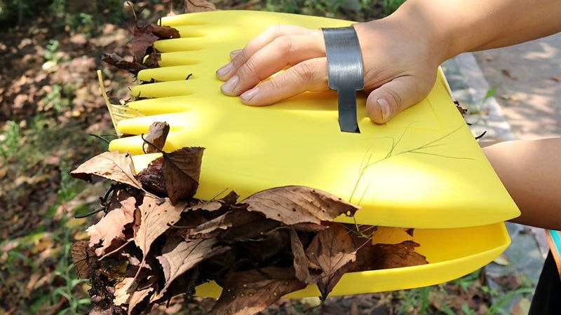 Lot pelle et râteau à main en plastique, large, durable, pour ramasser feuilles, herbe et débris, outil pratique de jardinage.