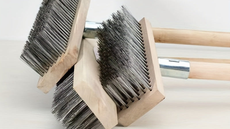 1pc Heavy-Duty Steel Wire Floor Brush - Ergonomic Handle, No Electricity Needed for Metal Surfaces, Garden, Orchard, Farm &amp; Outdoor Use - Durable Iron Tool for Lawn Care &amp; Landscaping, Garden Cleaning, Efficient Cleaning, Rob