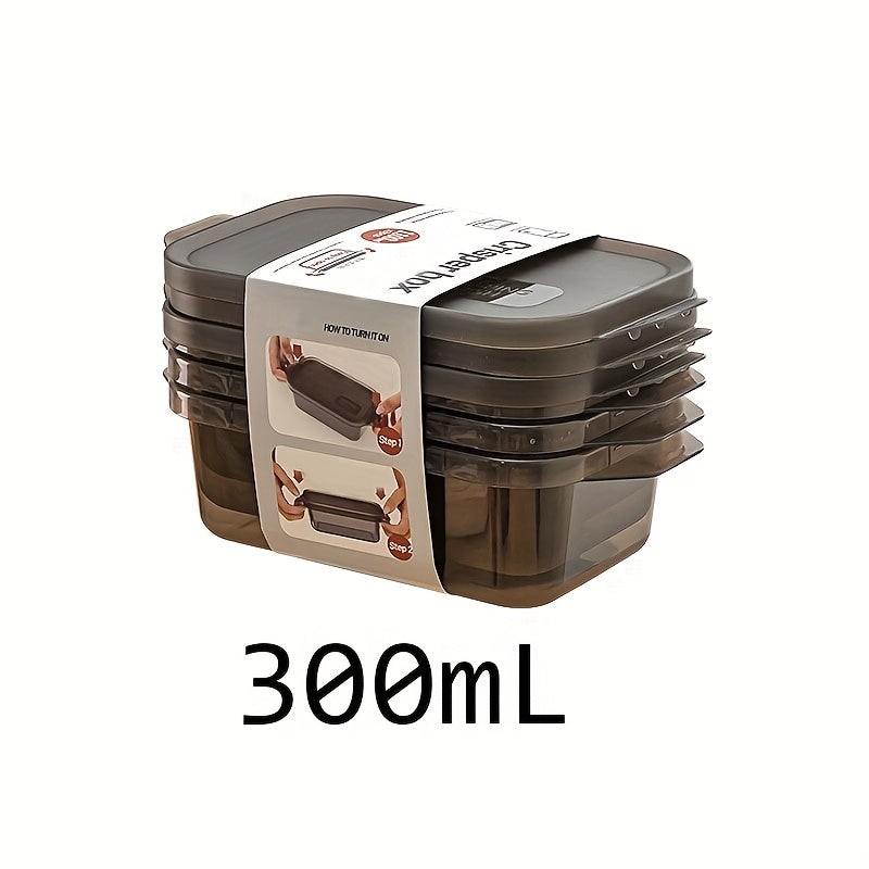 3psc Thickened Transparent Sealed Fresh-Keeping Box Rectangular Freezer Storage Container Plastic Microwave Food Grade Storage Box