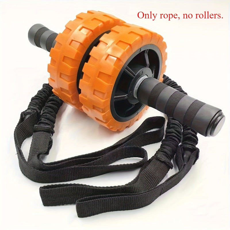 2pcs Black Core Strength Training Equipment - Rebound Ab Wheel with Adjustable Resistance Bands, for Beginners & Advanced Fitness, Core Stability, Muscle Toning