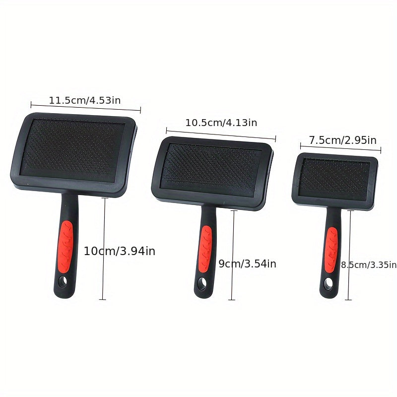 Peigne courbé à coussin d'air pour animaux. Peigne de toilettage idéal pour chiens et chats, pour un démêlage en douceur.