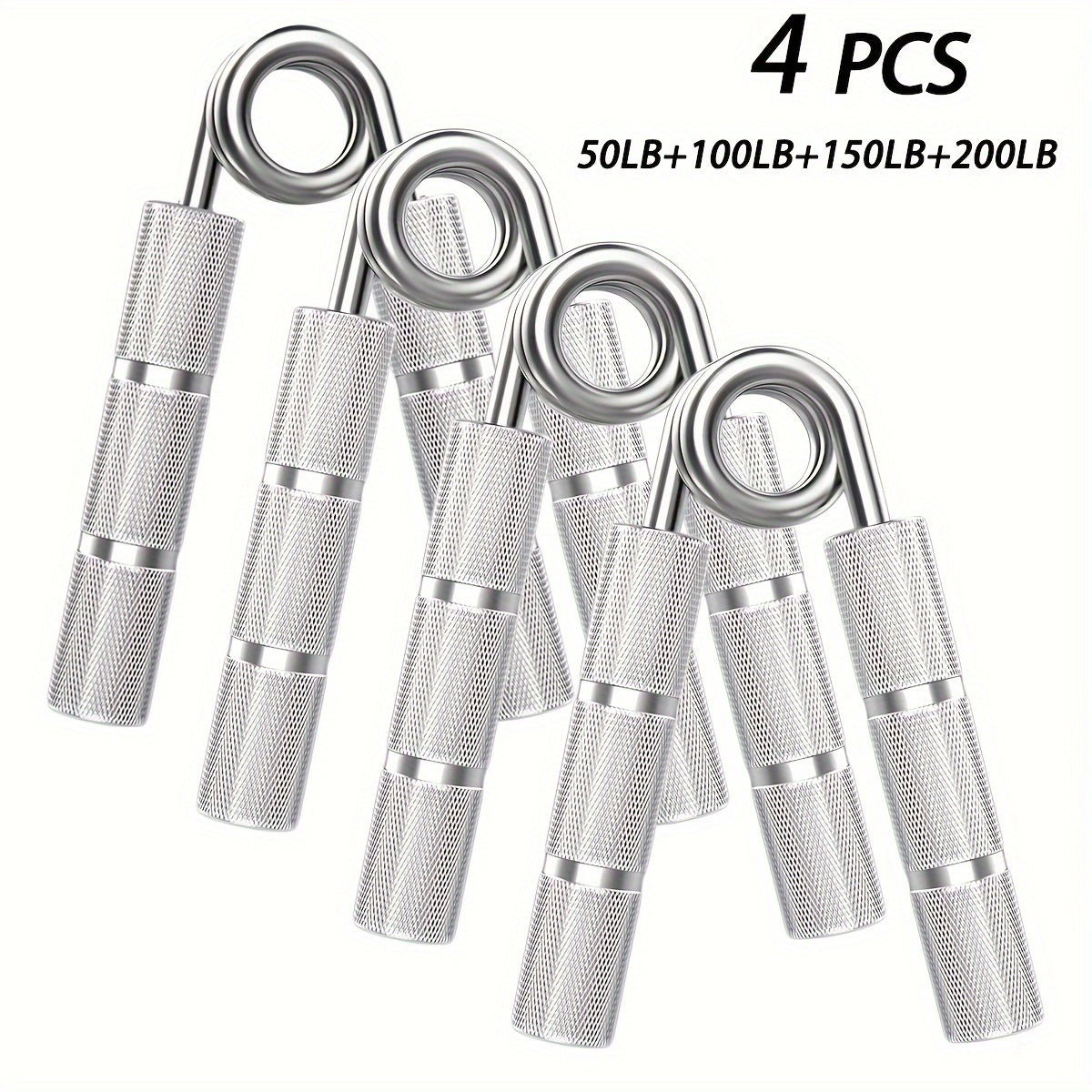 Gripper métallique main 22,68‑158,76 kg, entraîne poignets et avant-bras, renforcement préhension et muscles de la main.